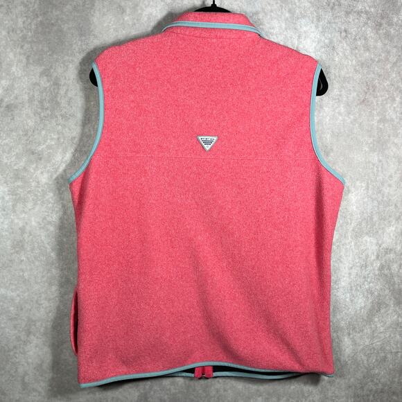 Columbia PFG Vest Womens XL Pink Gray Full Zip Sleeveless Fishing Outdoor Camp - Picture 4 of 8